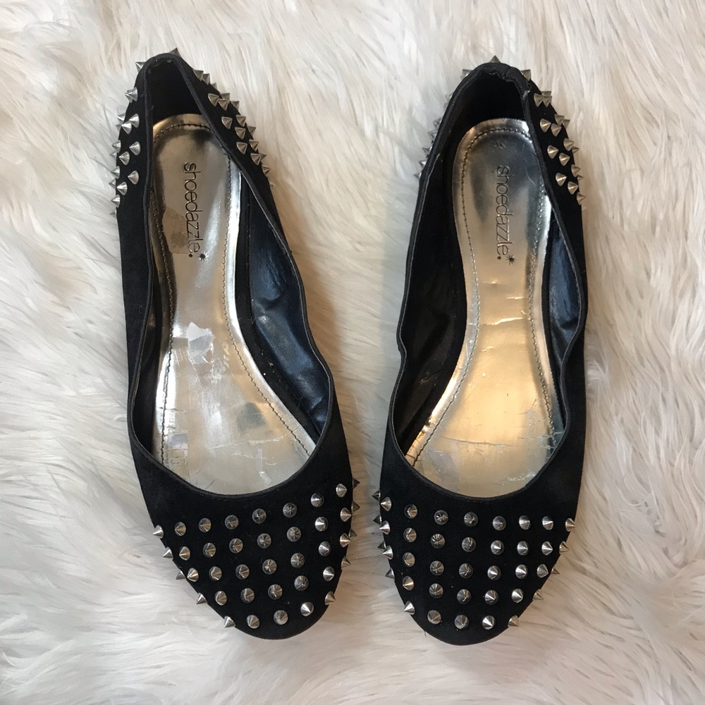 Black Spiked Punk Goth Flats